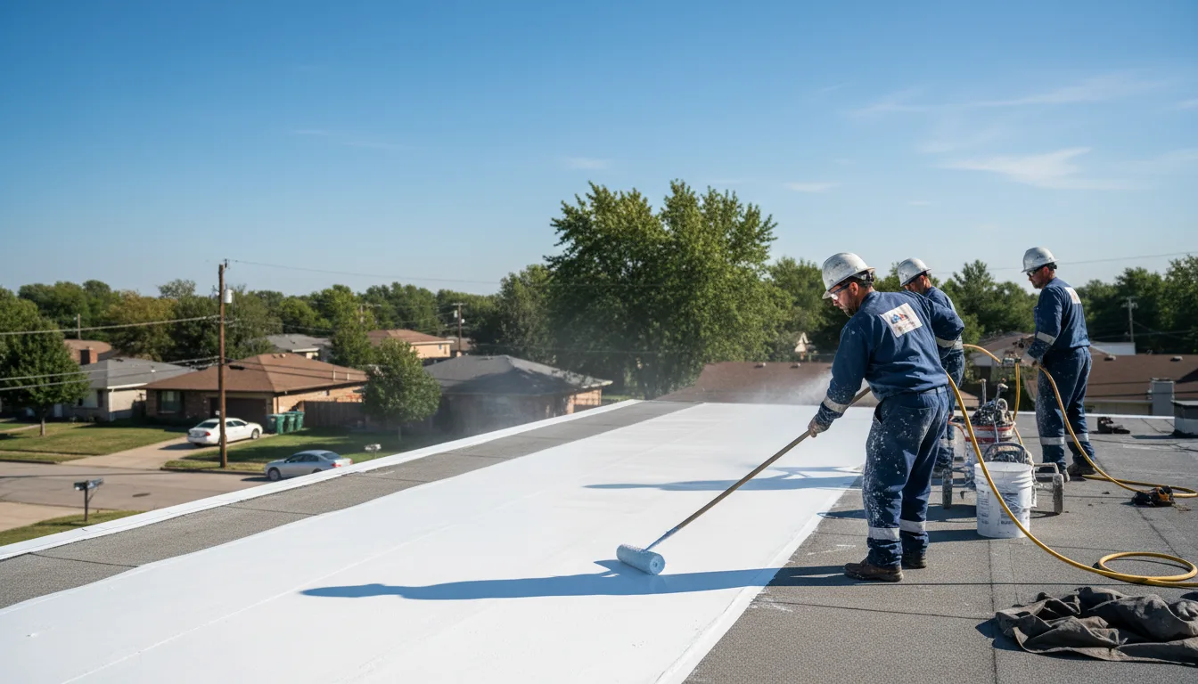 Commercial roof coating in Forreston, TX near me
